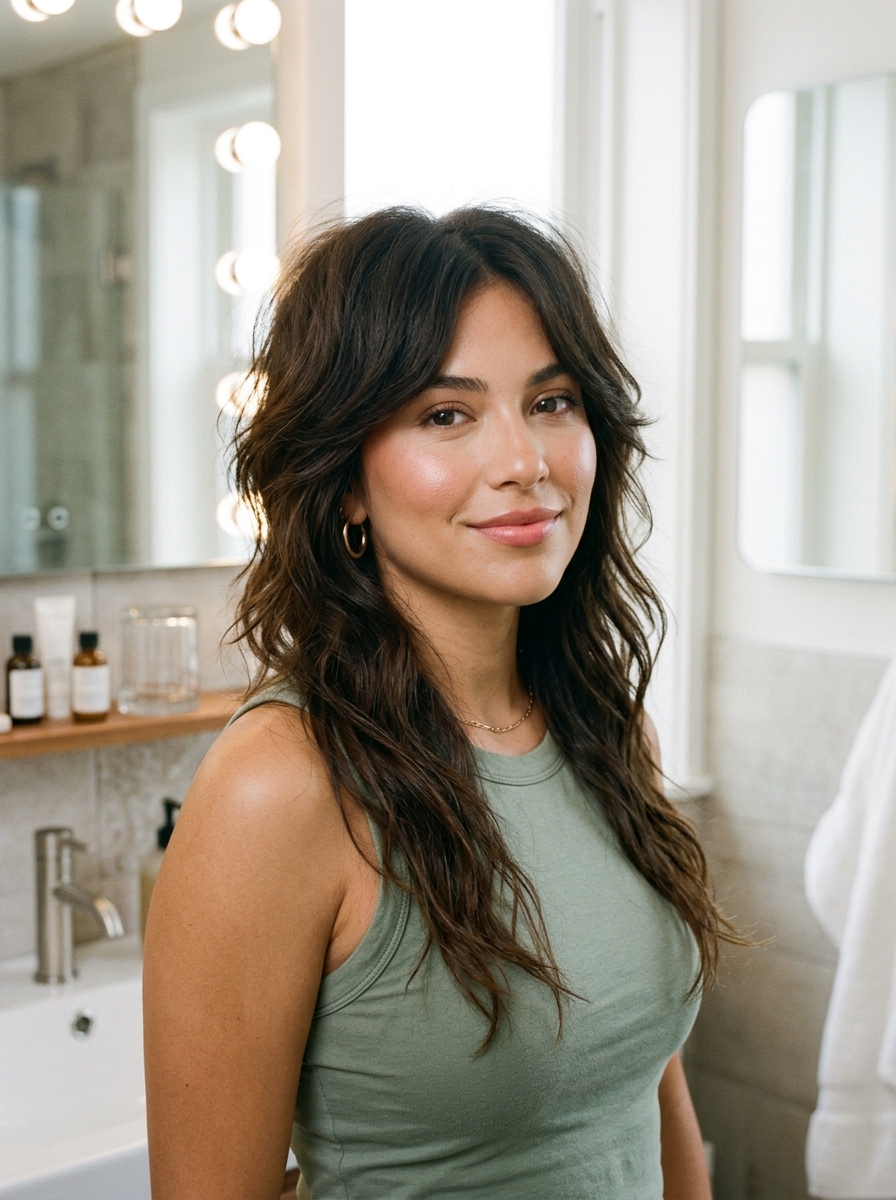 Volumized Crown Shag with Short Internal Layers