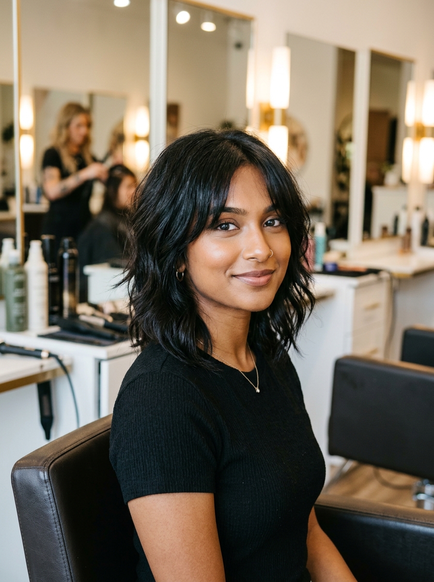 Wolf Cut Bob with V-Layers