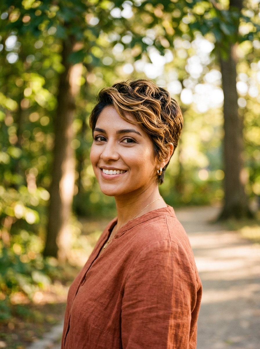Golden Hour Balayage Pixie