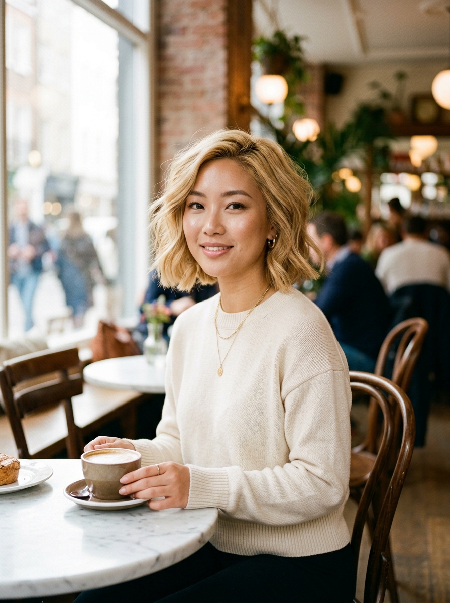 Buttery Blonde Textured Bob