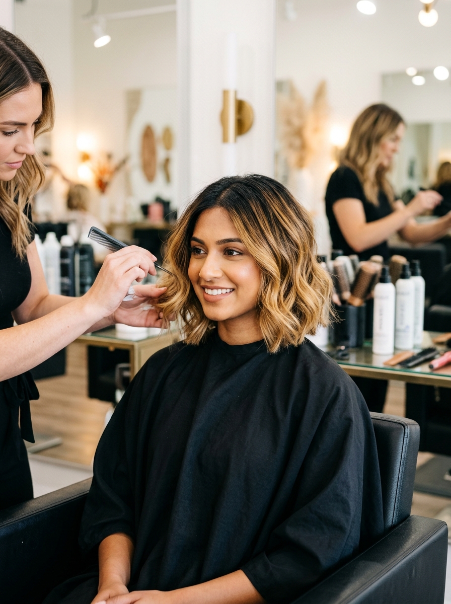Root-Smudge Balayage Bob