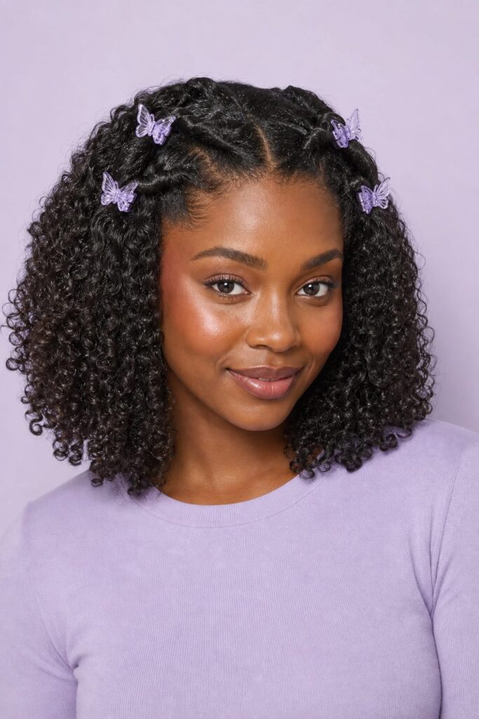 Butterfly-Clip Half-Up Hair