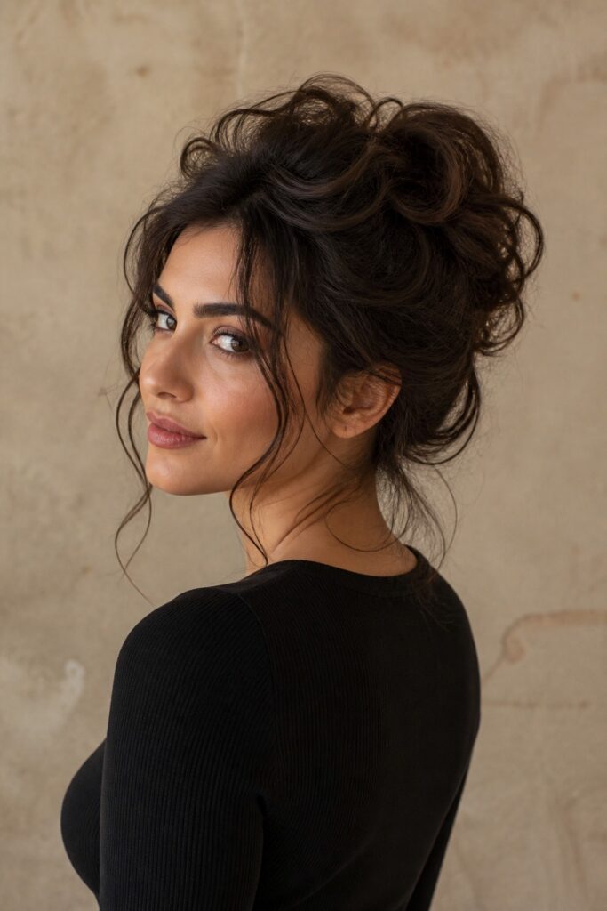 Messy Updo With Tendrils