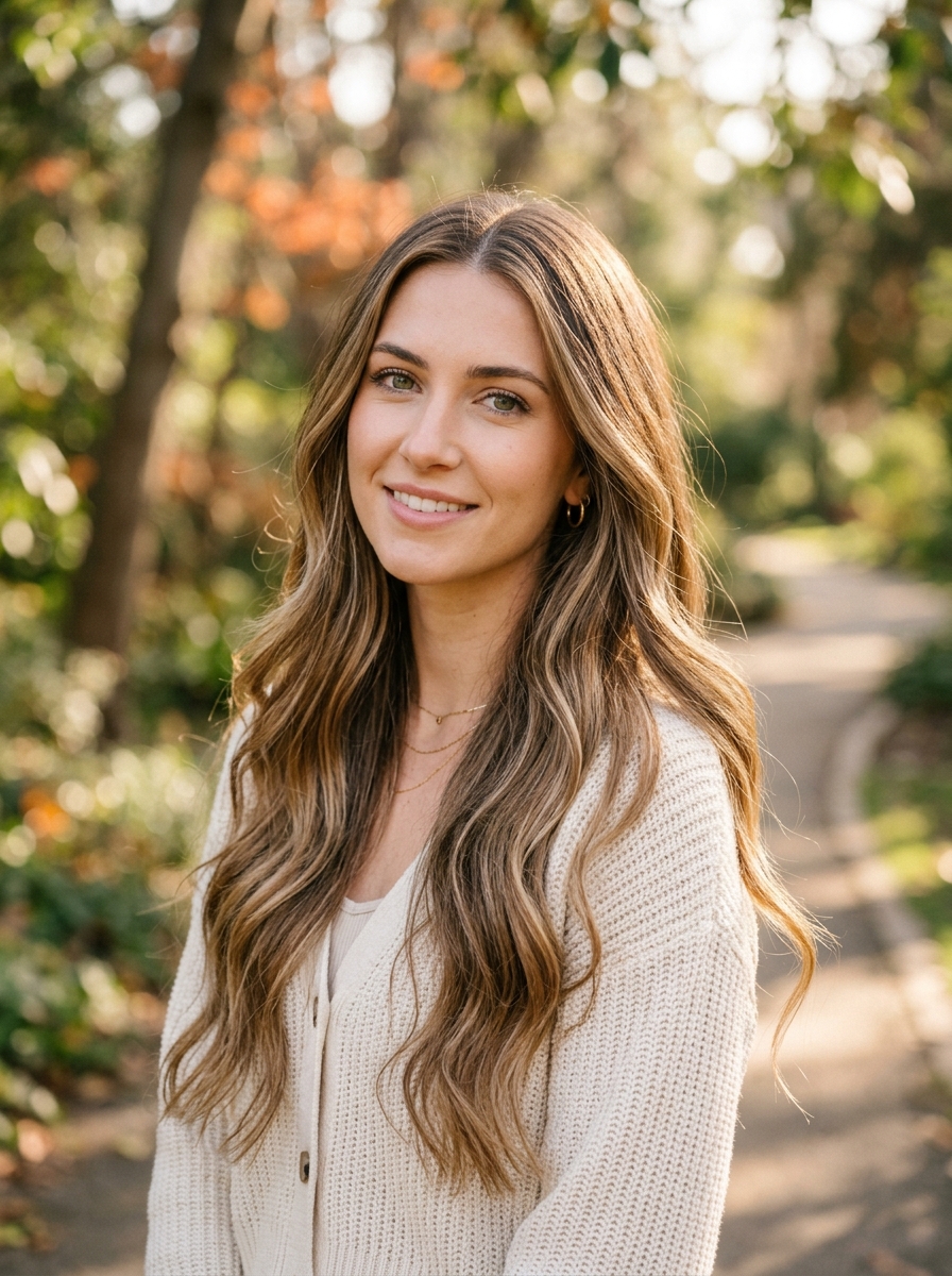 Caramel Bronde Highlights for Fair Skin