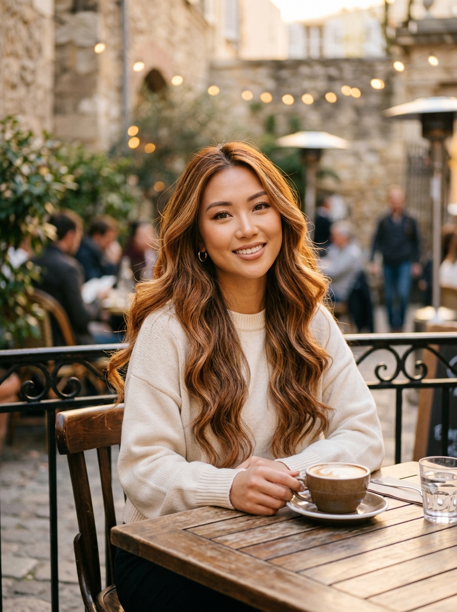 Caramel Highlights with Copper Undertones