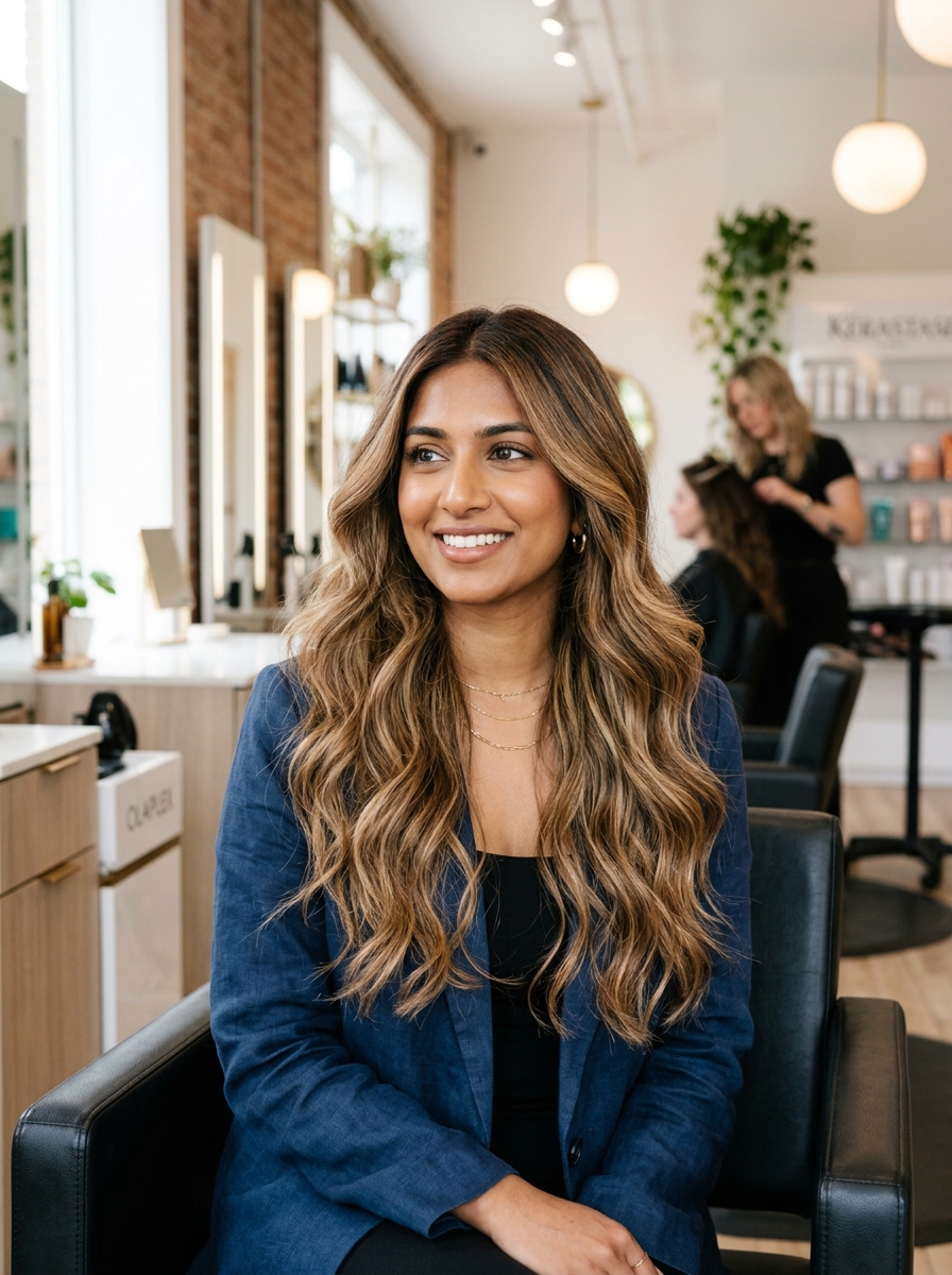 Single-Process Caramel Root Smudge for Fine Strands
