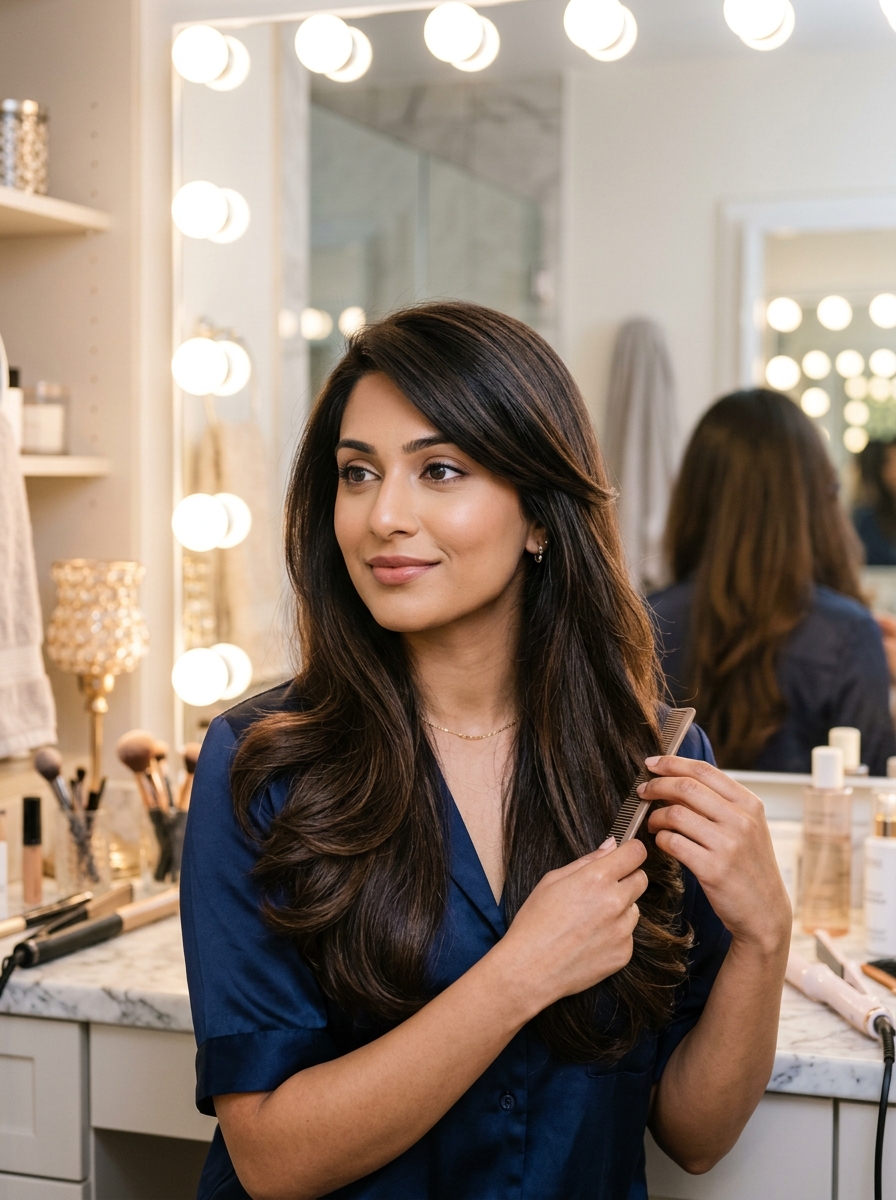 Feathered Layers with Deep Side Part