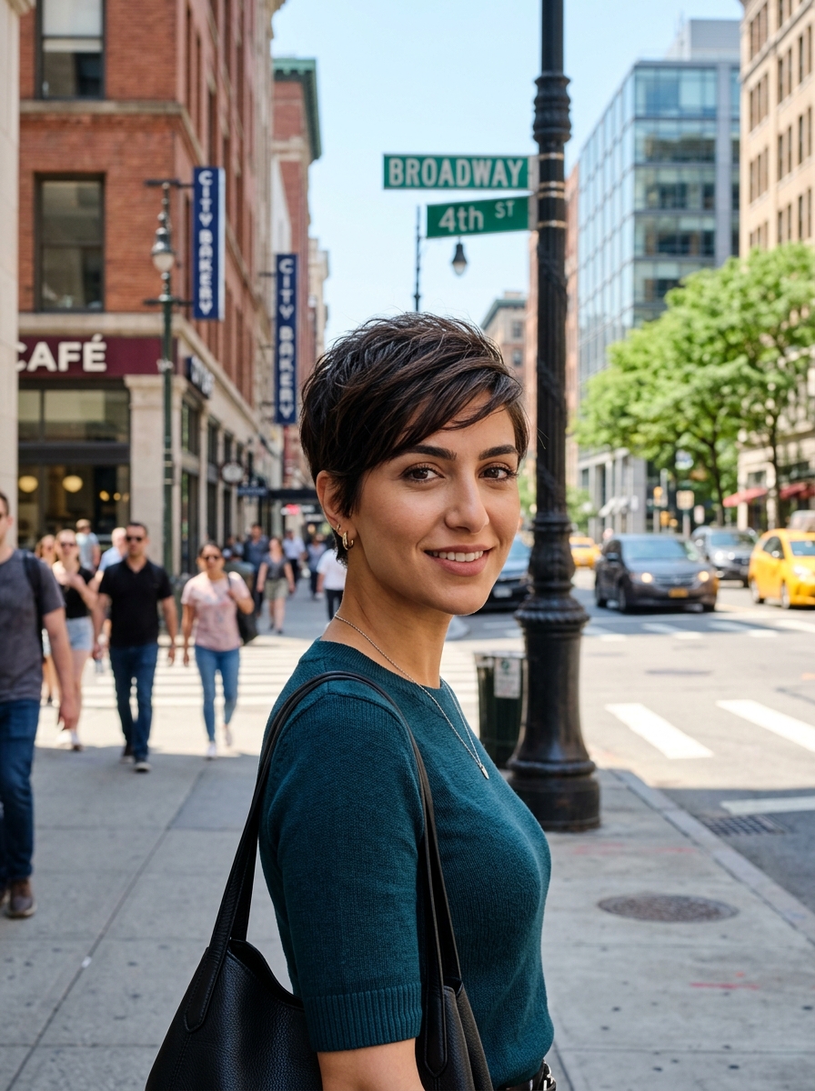 Long Pixie Crop with Side-Swept Bangs