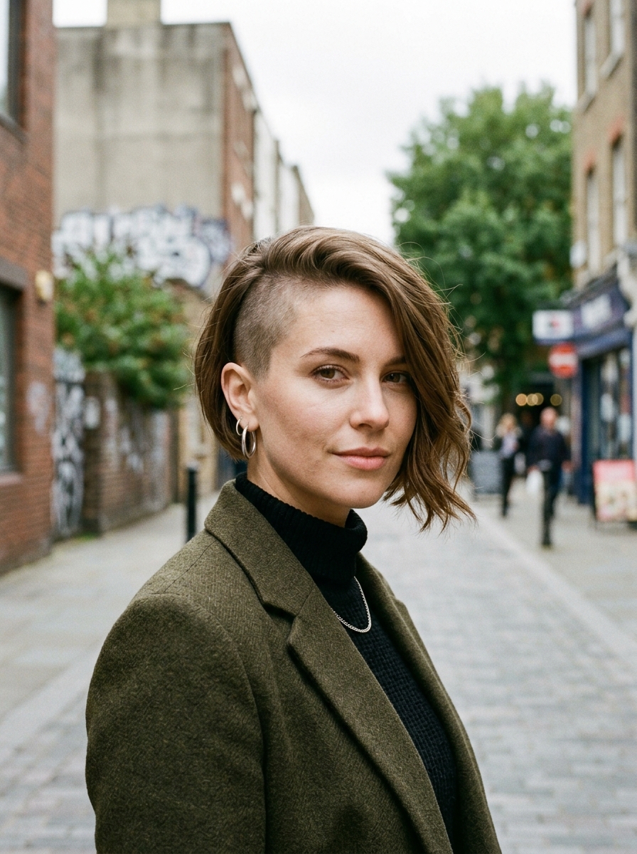 Asymmetrical Undercut Bob