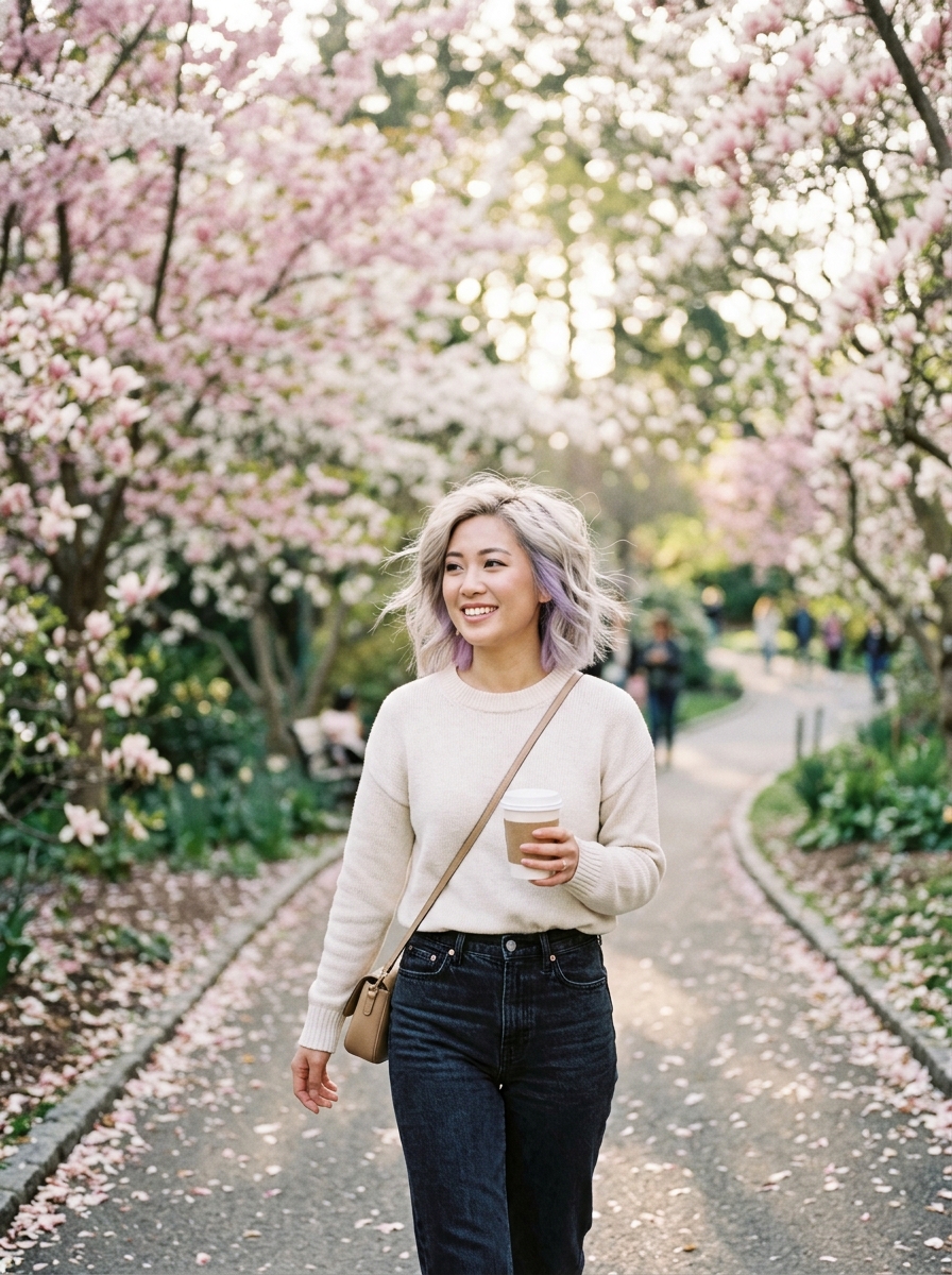Short Shag with Pastel Lavender Peekaboo