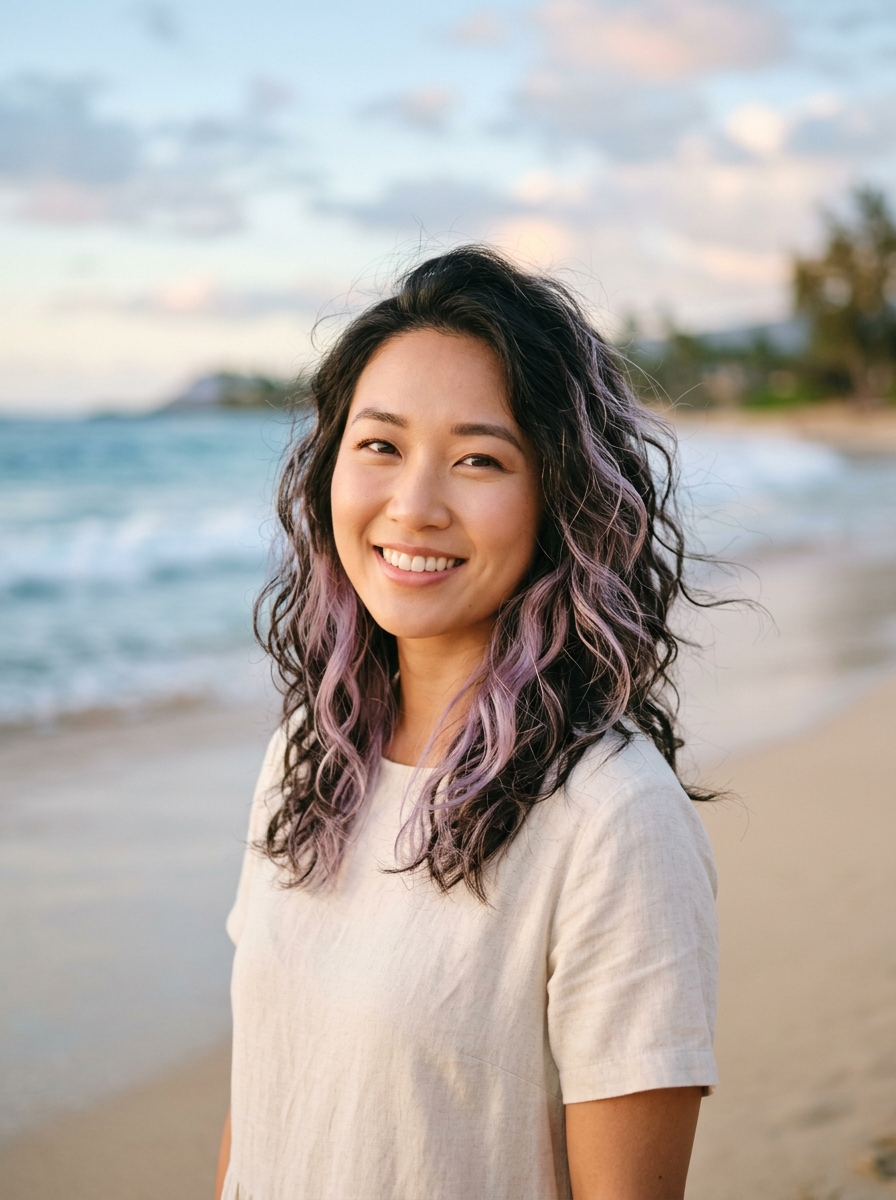 Pastel Lavender Peekaboo Streaks