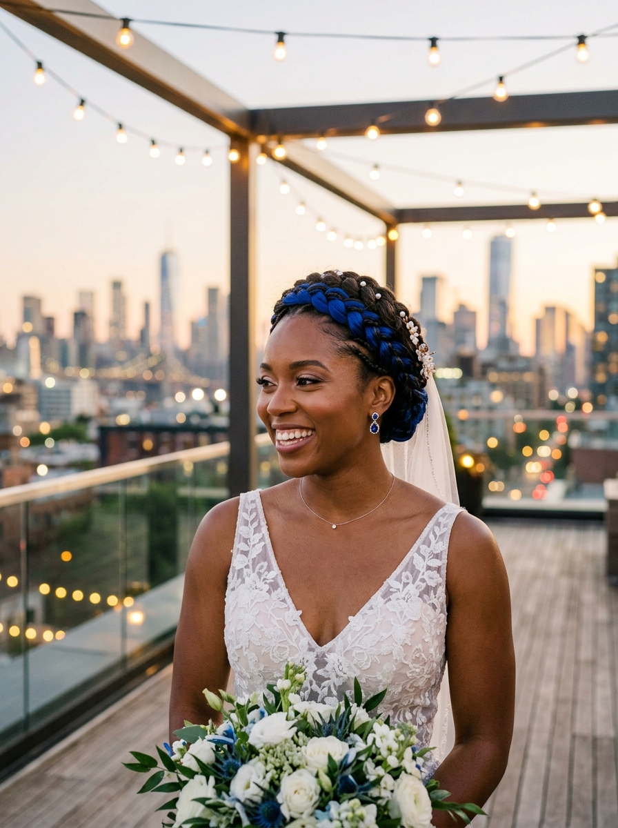 Sapphire Blue Braided Crown