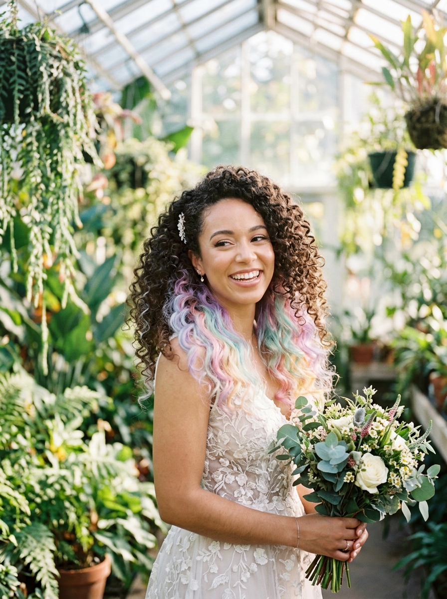 Opal Pastel Rainbow Peekaboo Curls