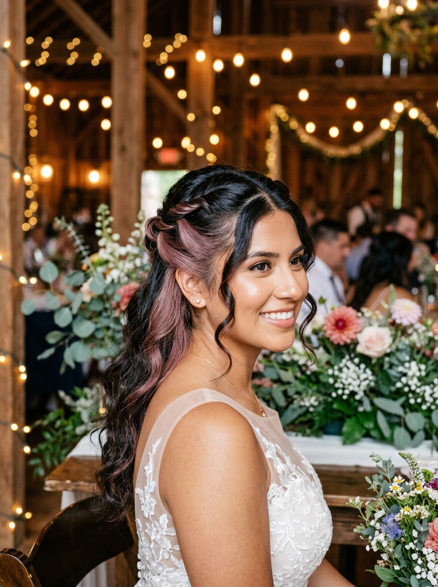 Dusty Rose Twisted Half-Up