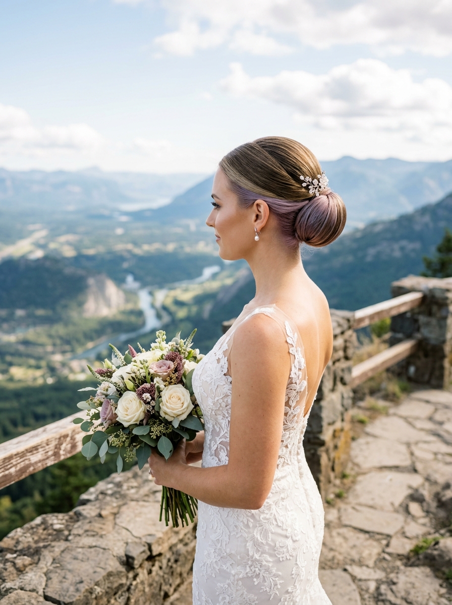 Mauve Mist Sleek Bun