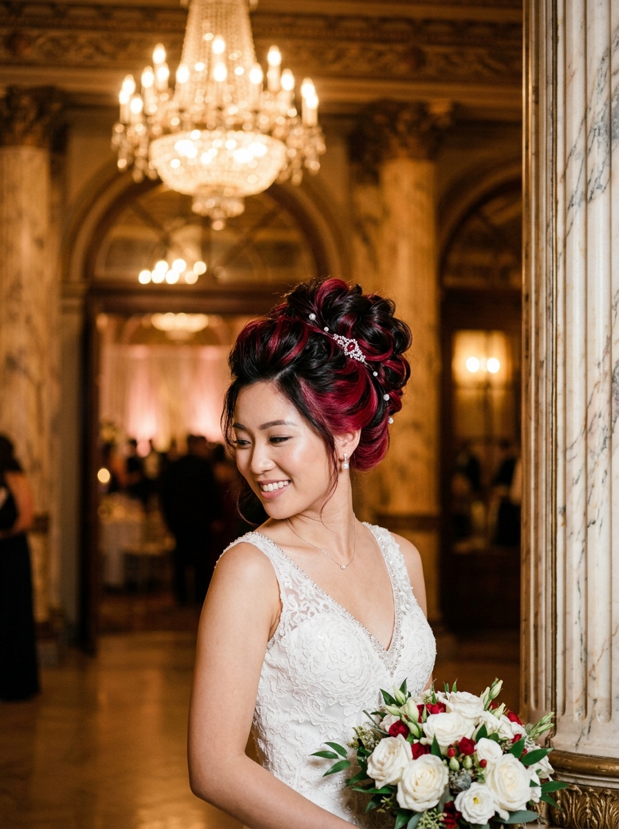 Ruby Red Statement Updo