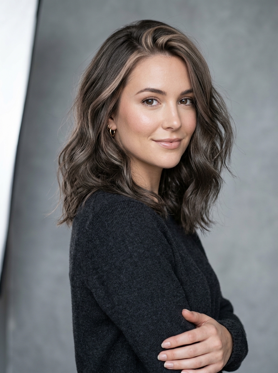 Champagne Peekaboo on Cool-Toned Brunette Hair