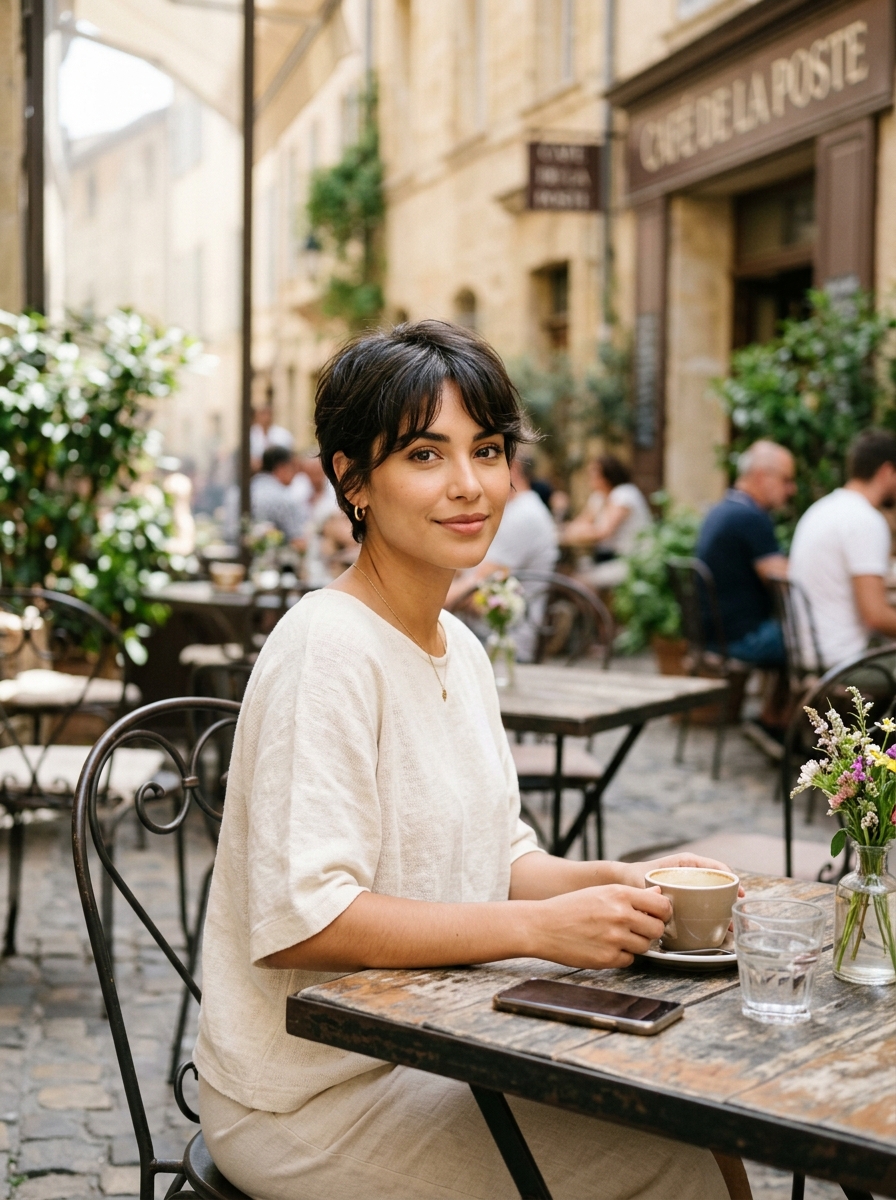 French Pixie with Wispy Curtain Bangs