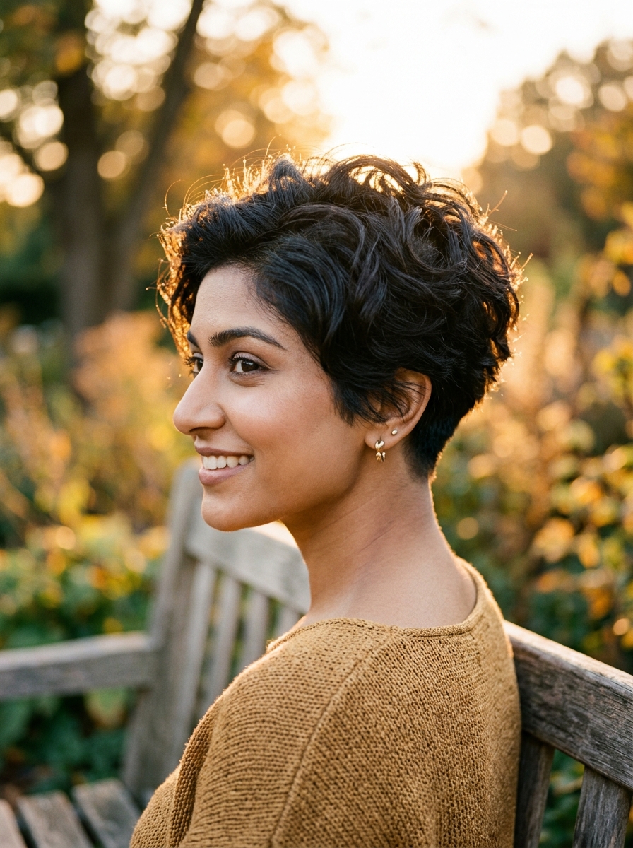 Nape-Undercut Pixie with Textured Crown