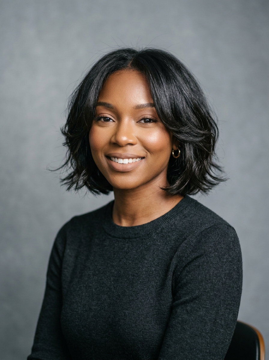 Chin-Length Layered Bob with Face-Framing Layers