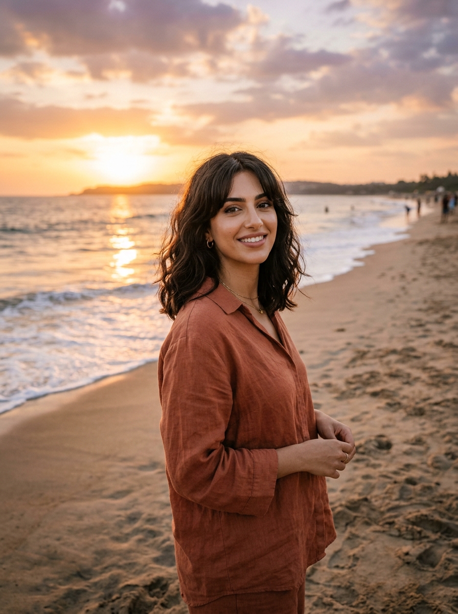 Wavy Lob with Curtain Bangs