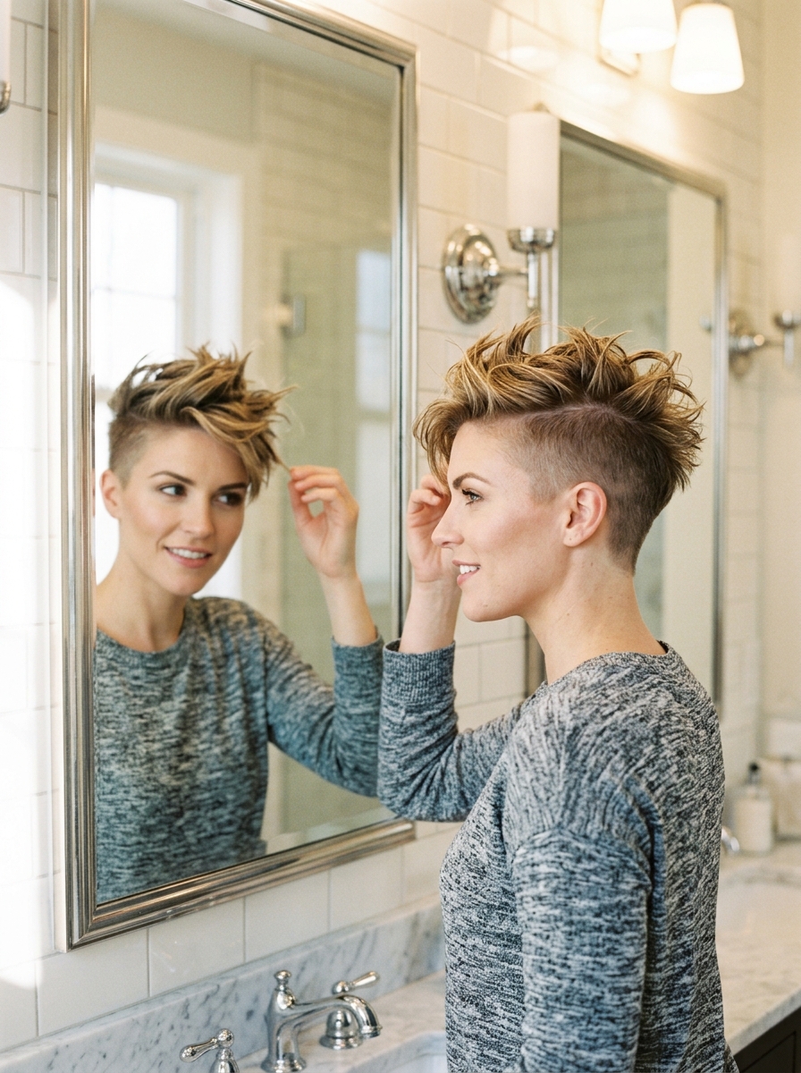 Undercut Textured Crop with Long Piecey Top