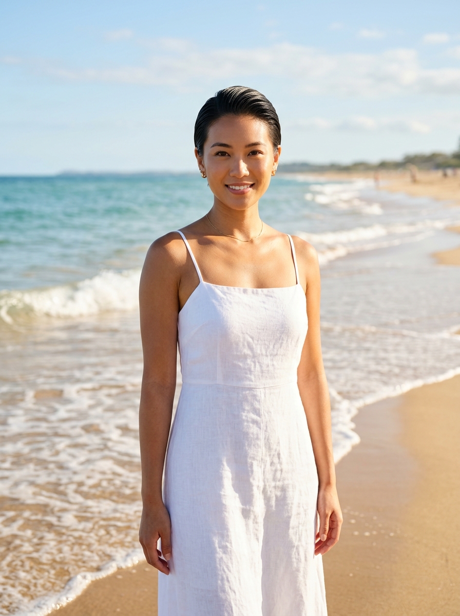 Bang-Free Ear-Length Crop, Swept Back
