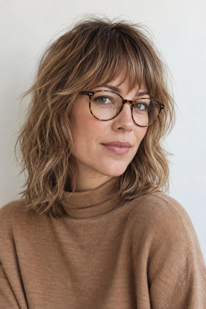 Shaggy Bangs with Vintage Frames