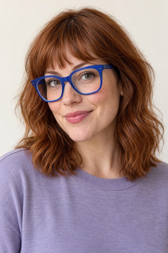 Choppy Bangs with Colorful Glasses