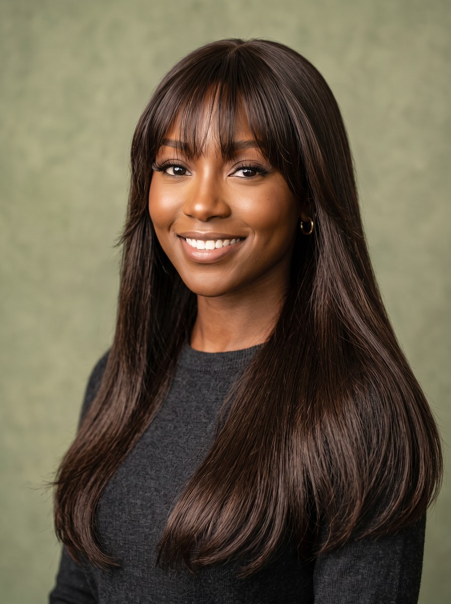 Birkin Bangs with Cheekbone Face-Framing Layers