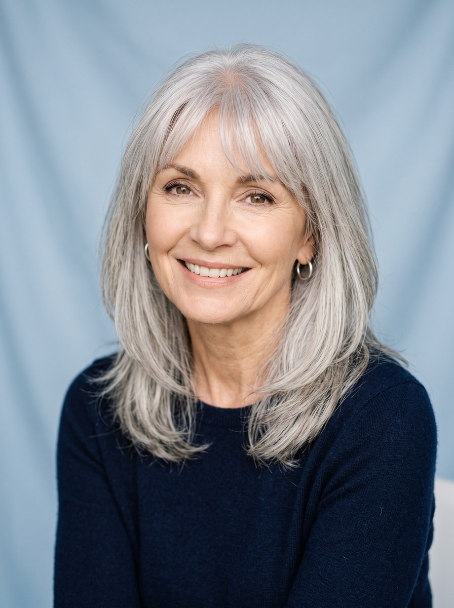Silver Birkin Bangs
