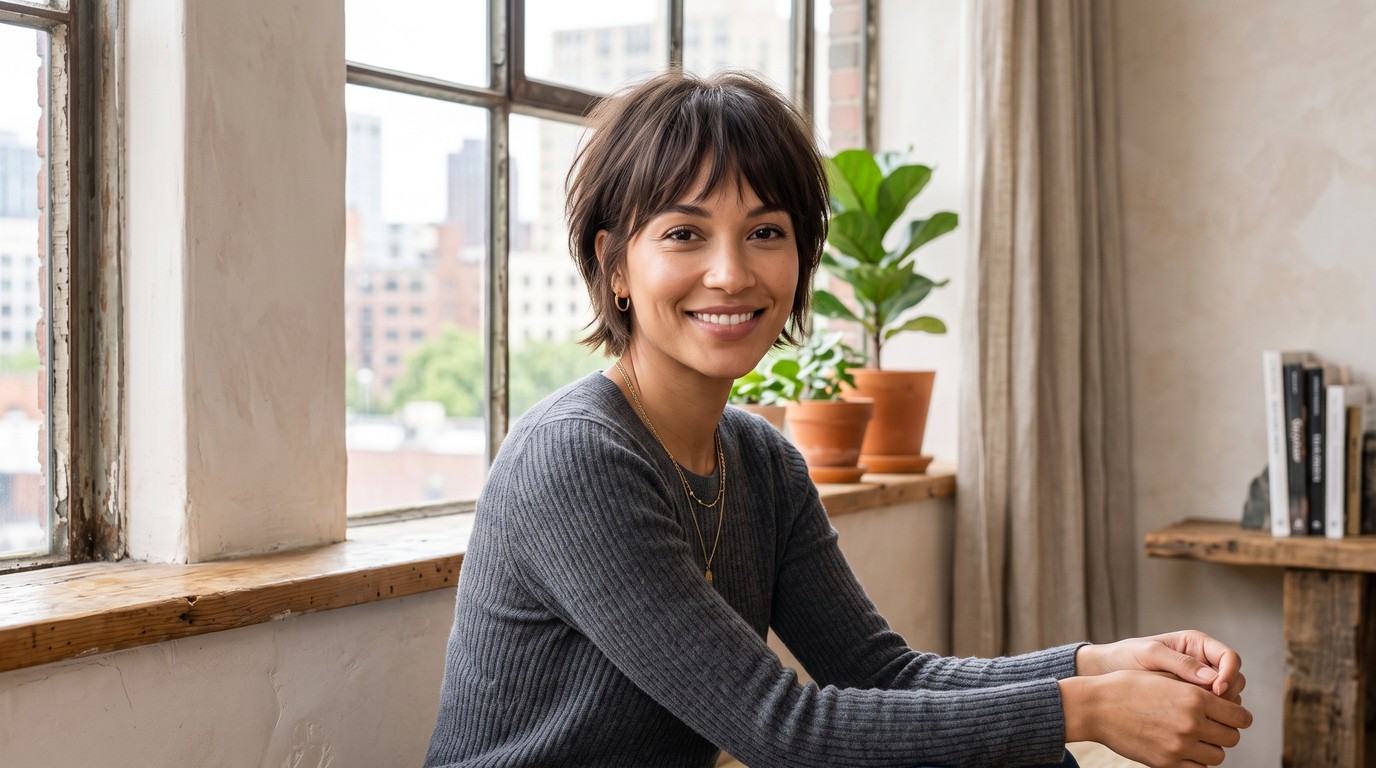 Fringe-Forward Bixie Cut Ideas for Long Faces, From Curtain Bangs to Chin-Skimming Layers