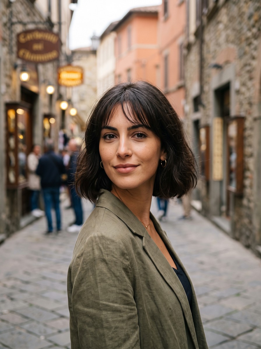 Jaw-Grazing French-Style Bob With Wispy Fringe