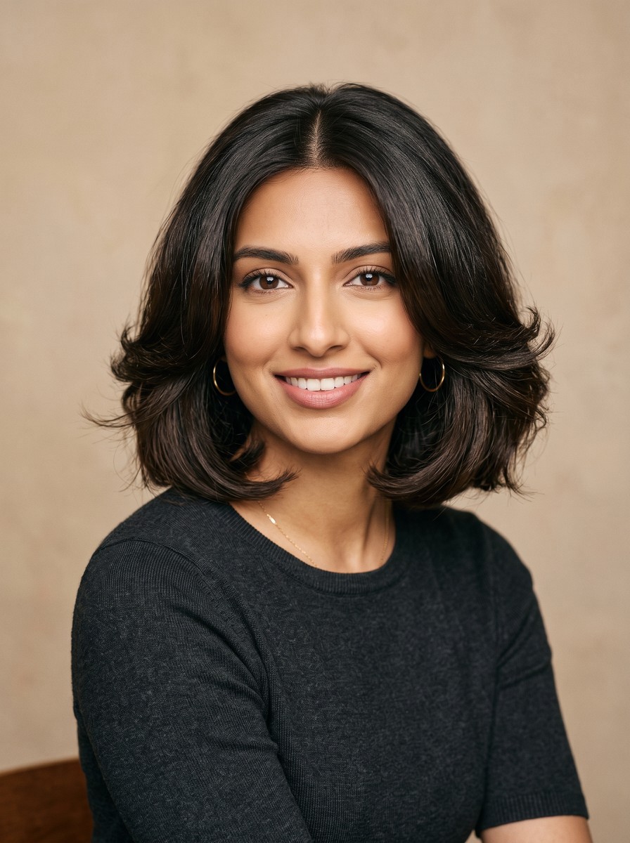 Center-Part Bob With Jaw-Level Face-Framing