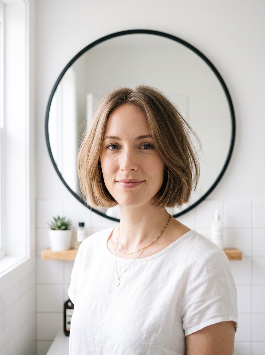 Blunt Bob With Invisible Layers for Fine Hair