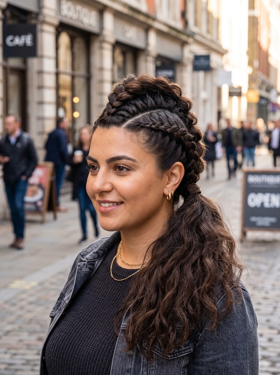 Triple Dutch Braided Faux-Hawk