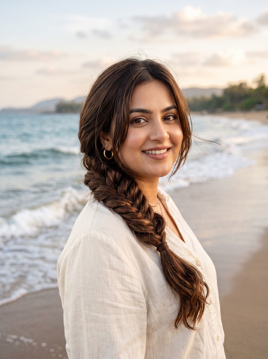 Loose Side Fishtail With Face-Framing Layers