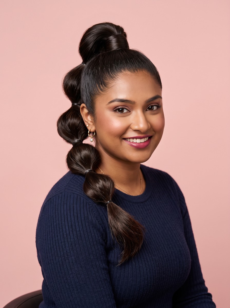Bubble Braid High Ponytail