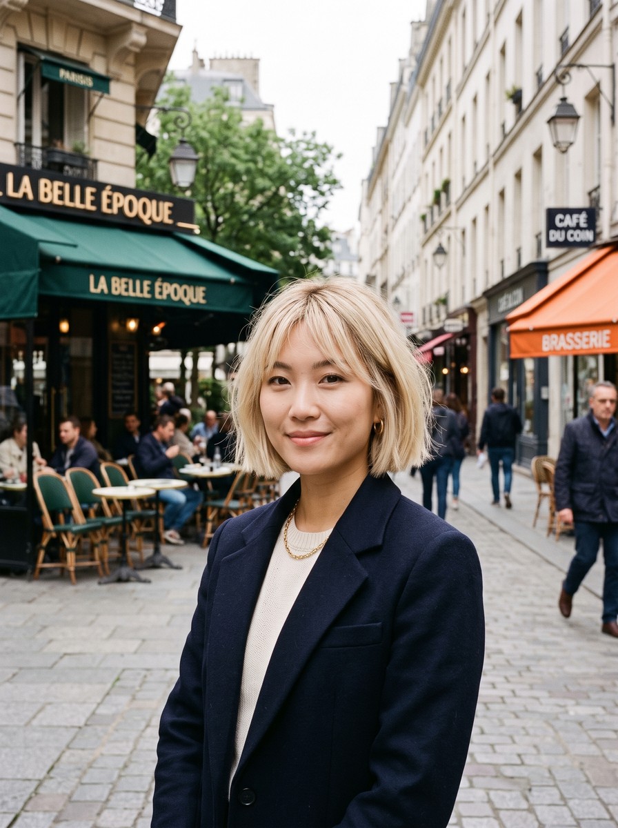 Butter Blonde French Bob
