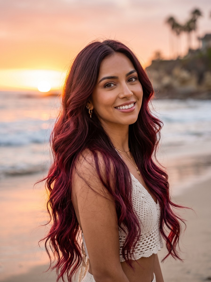 Cherry Cola Ombré to Ruby Ends