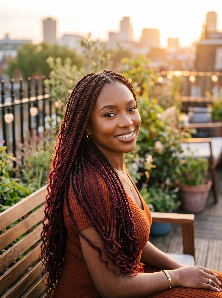 Cherry Cola Knotless Braids