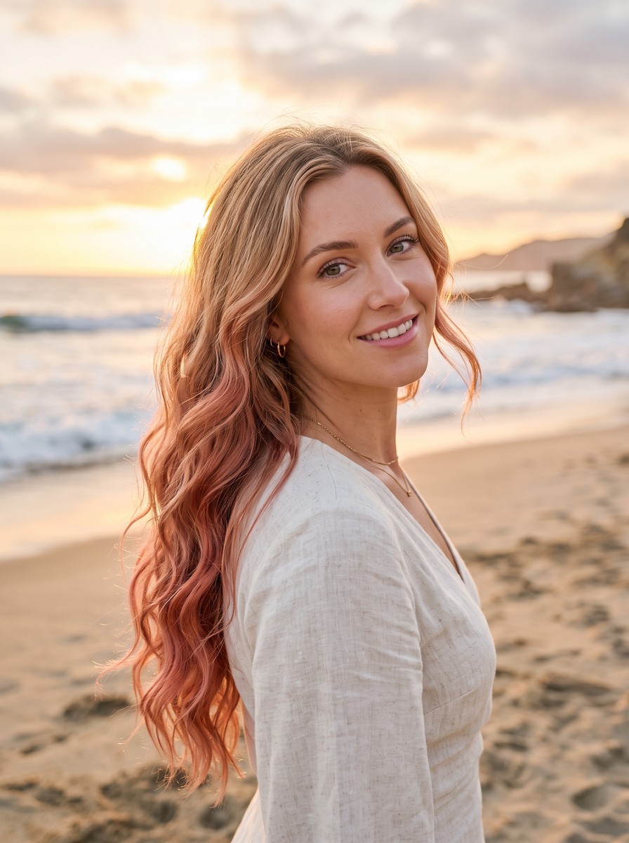 Blonde-to-Rose-Gold Melt