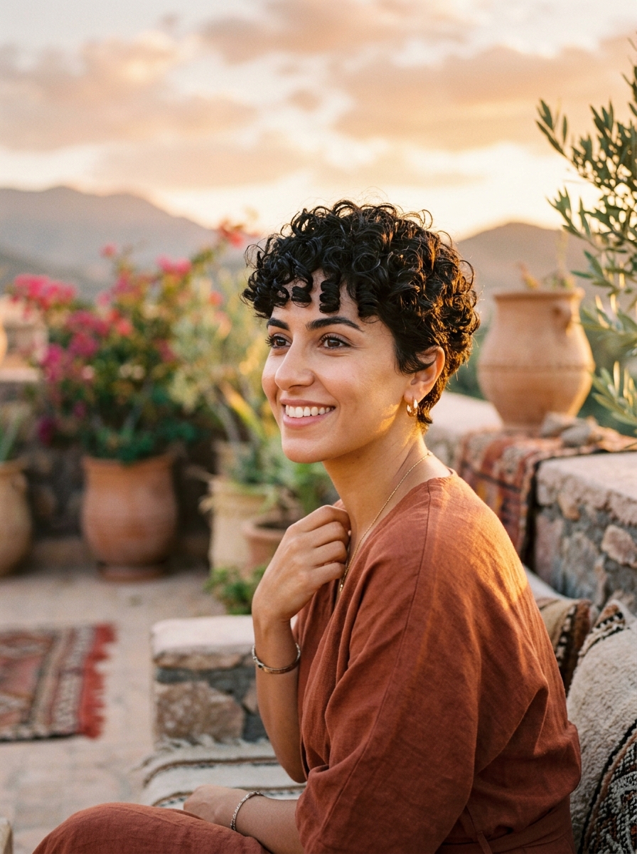 Curly Fringe Pixie
