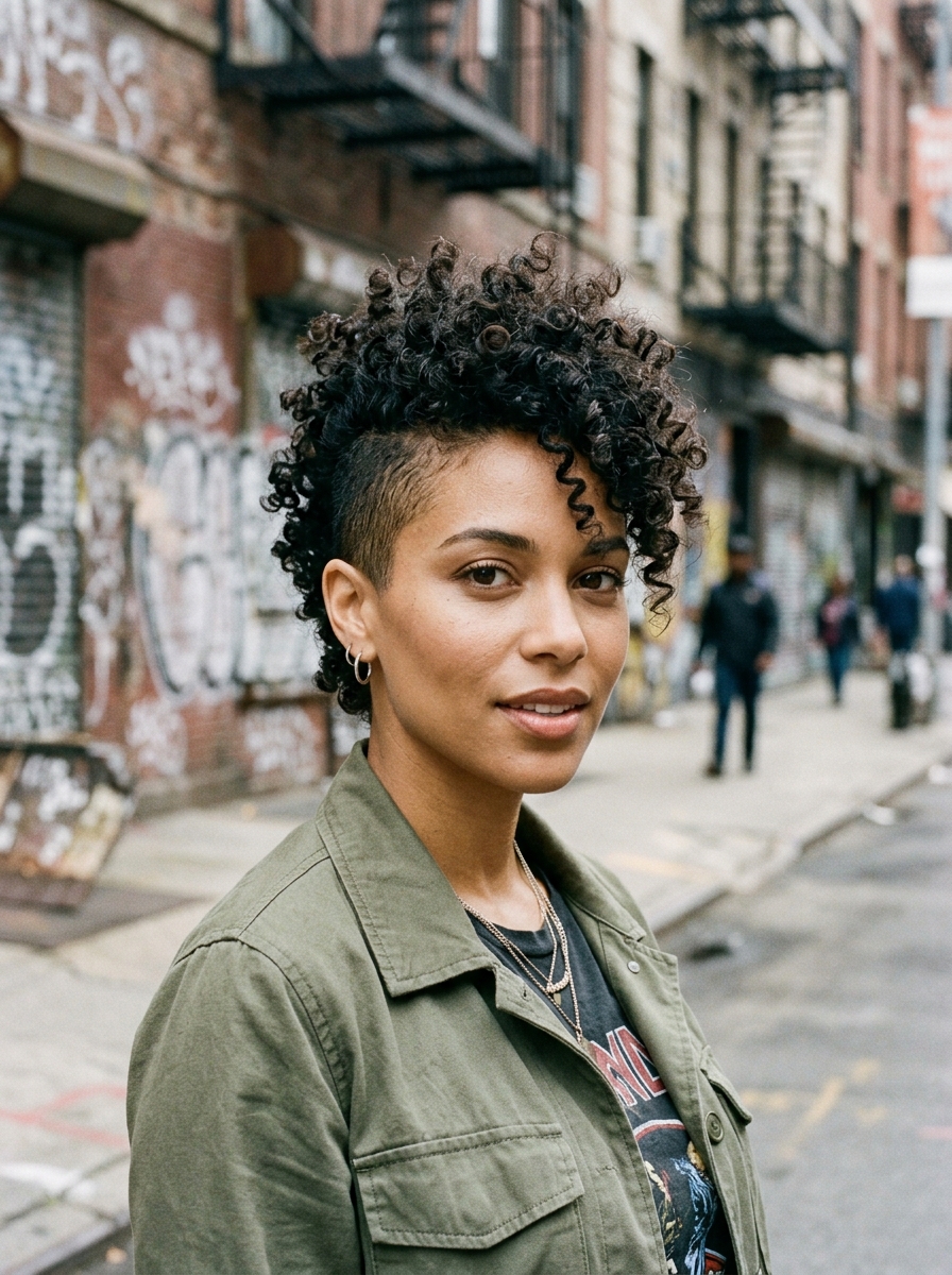 Curly Pixie Mohawk