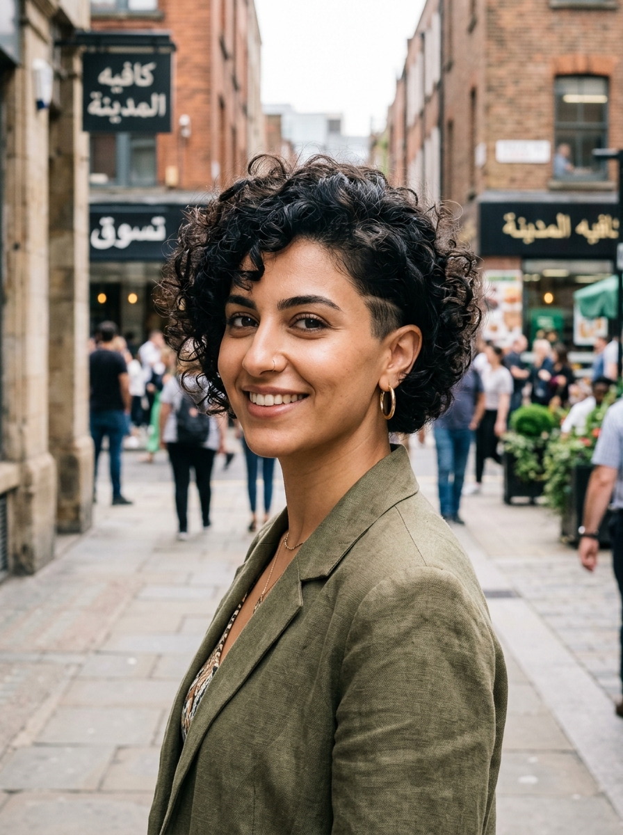 Curly Pixie with Side Shave