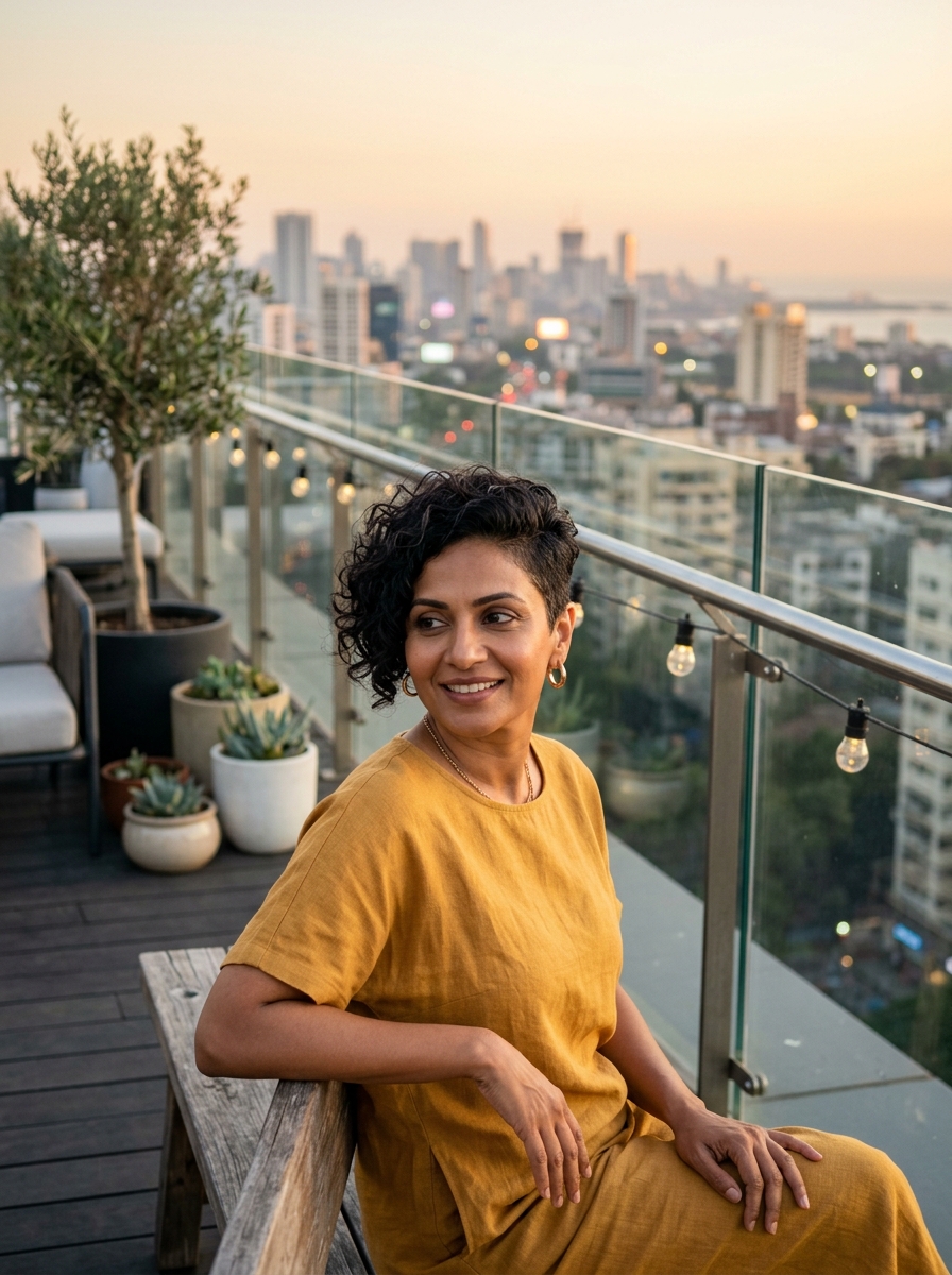 Asymmetrical Curly Pixie