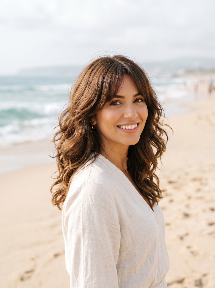 Chin-Grazing Bangs with Collarbone Waves