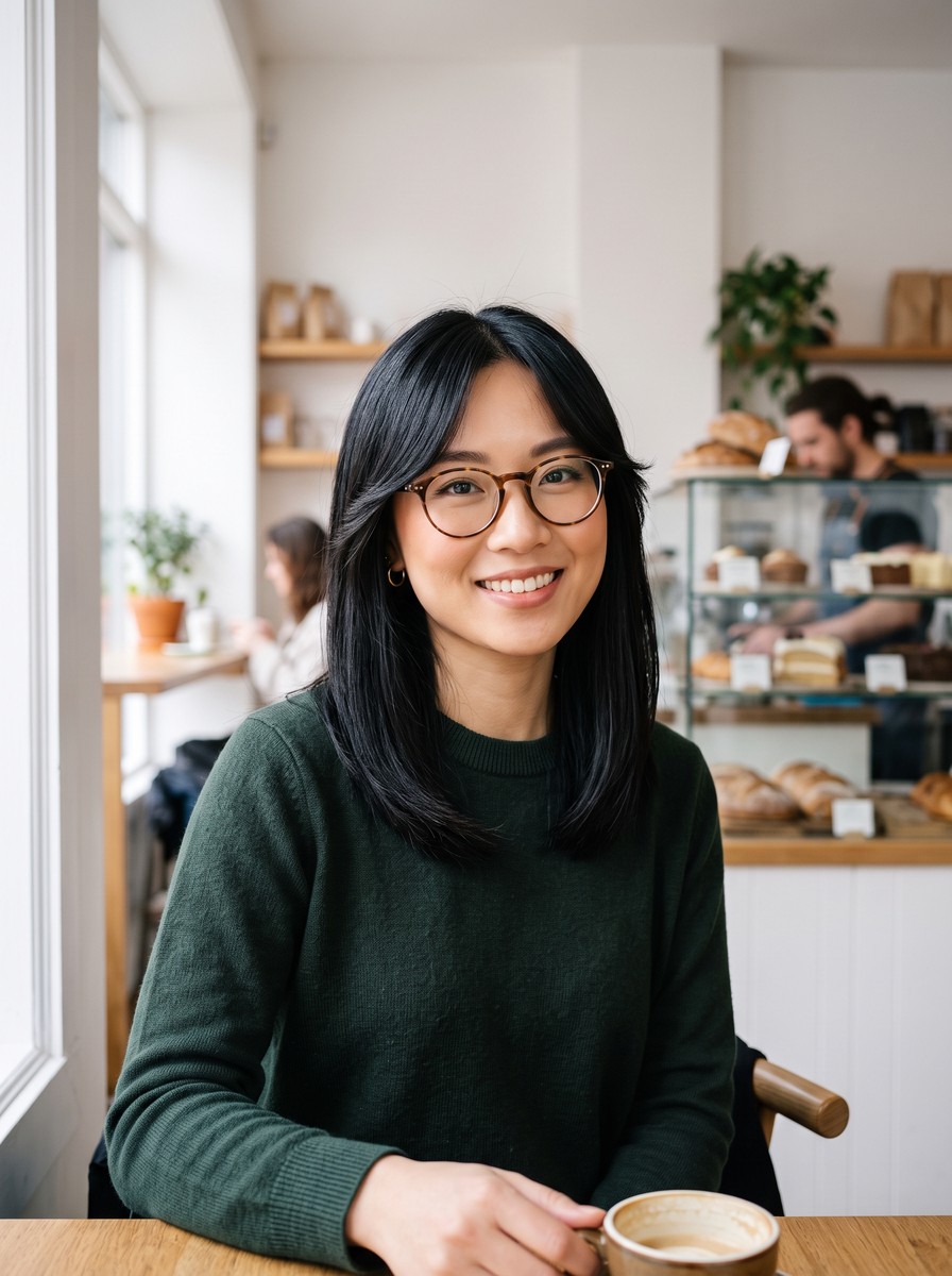 Curtain Bangs for Glasses Wearers