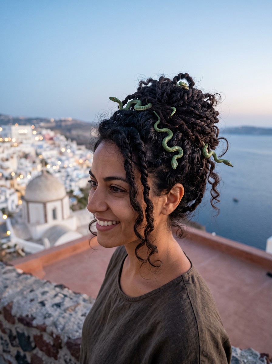Medusa Snake-Pinned Twist Updo