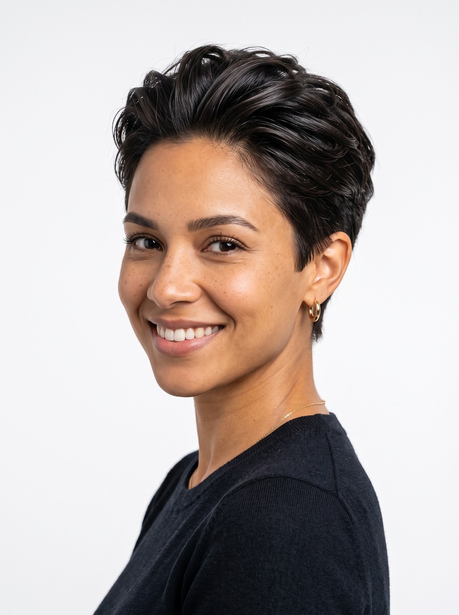 Cropped Espresso Pixie